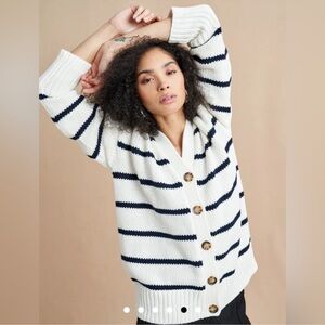 La Ligne Striped Button-Up Women's Sweater
